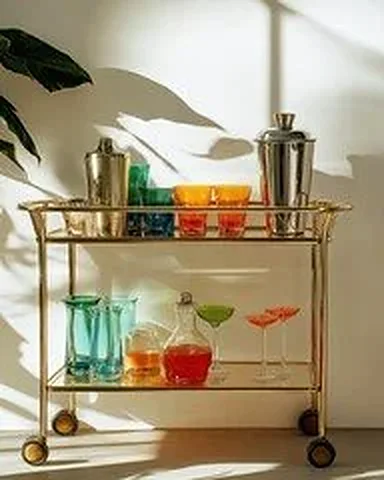 Brass bar cart