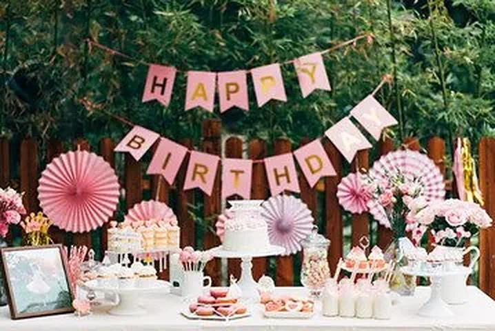 Garden party dessert table
